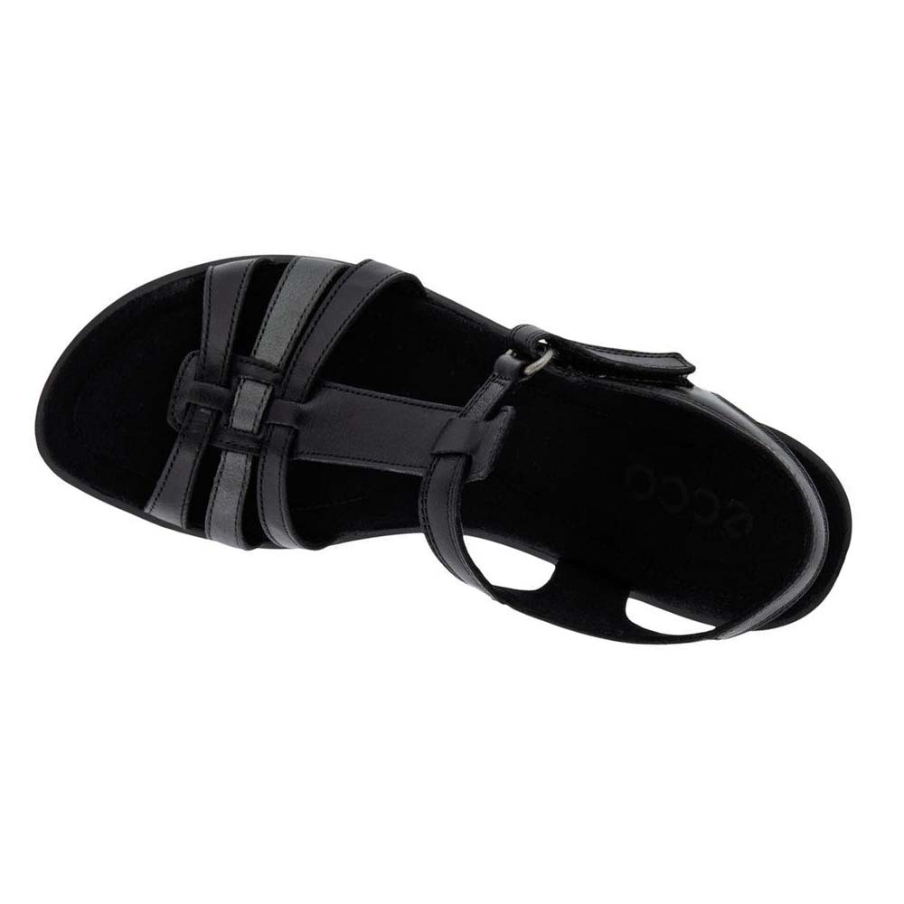 Women's Ecco Finola T-bar Straps Sandals Black | USA 175ZUT